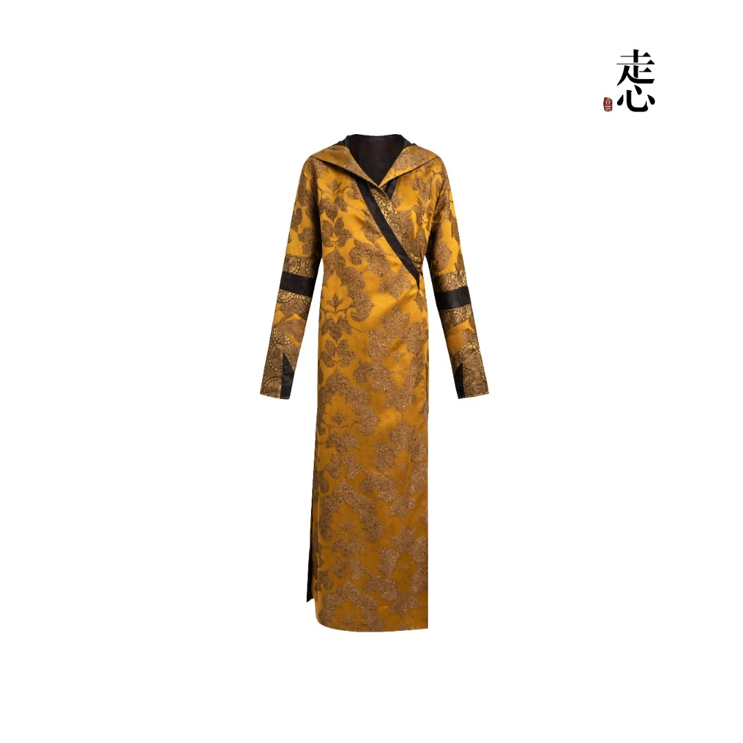 【走心非遗香云纱】金黄色 长外披25Z103M