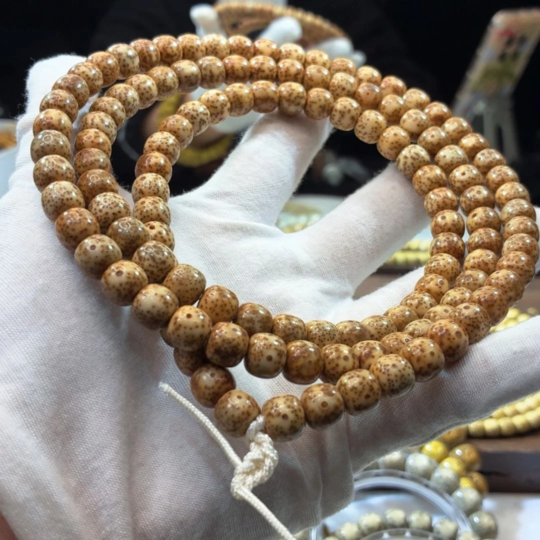 吊坠星月菩提9x8陈籽虎皮108