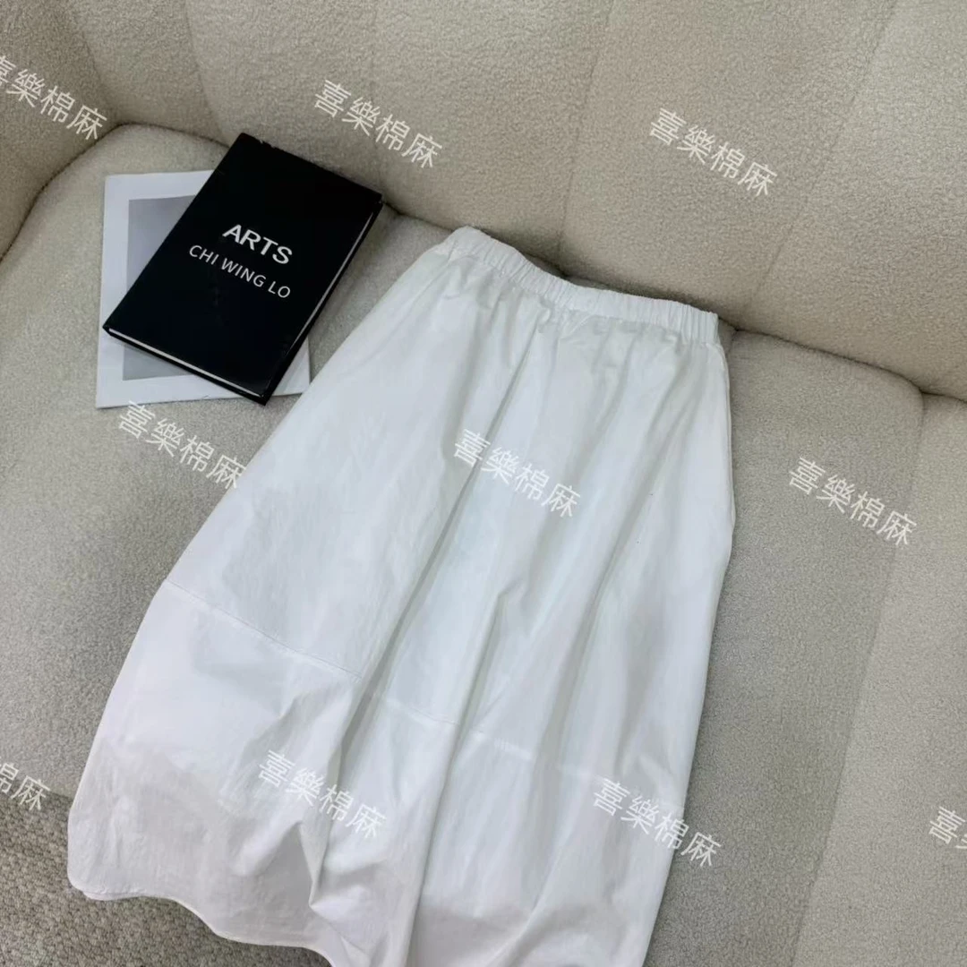 喜樂  2025锦棉花苞半身裙秋季新款时尚百搭纯色松紧腰显瘦女士