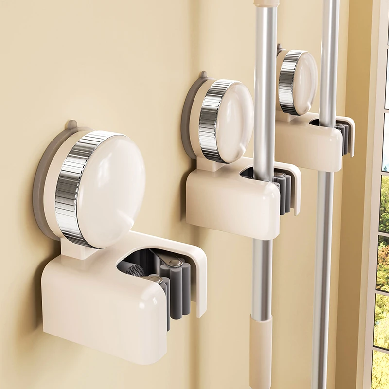 吸盘拖把架拖把壁挂夹扫把挂钩免打孔卫生间浴室门后收纳架子神器
