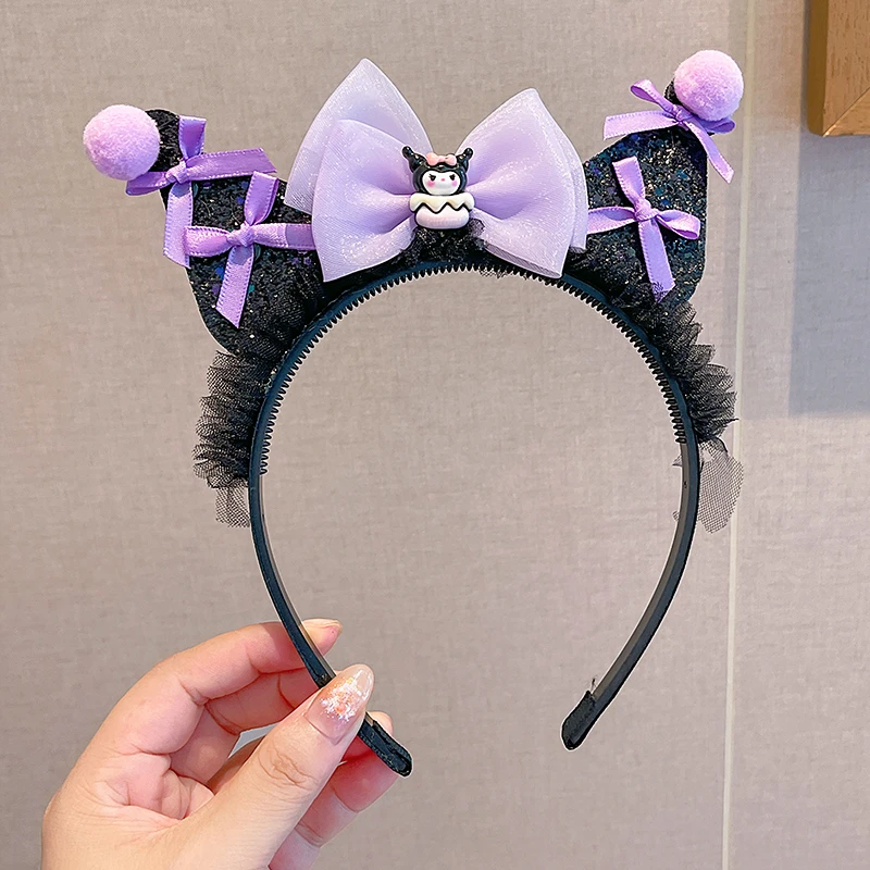 儿童库洛米发箍女防滑头箍可爱三丽鸥发饰女孩蝴蝶结网纱发卡头饰