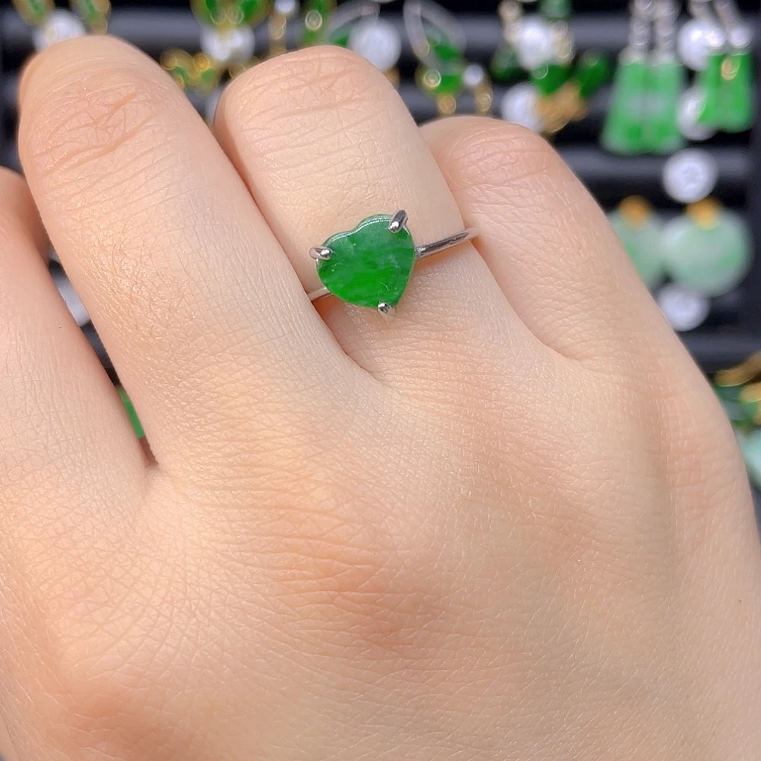 翡翠银S925镶嵌戒指