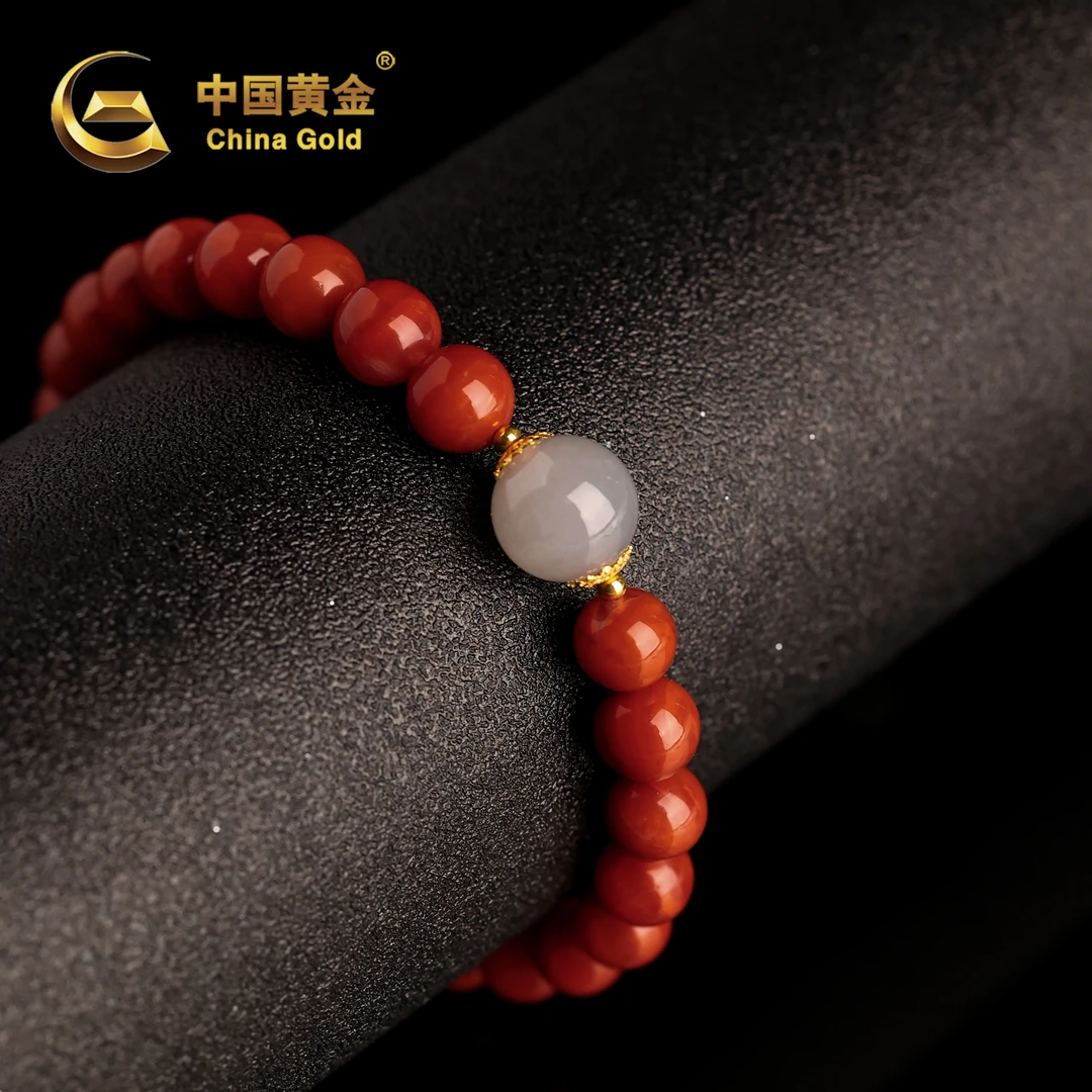 【中国黄金】18K金镶嵌*南红手串-S2995-臻