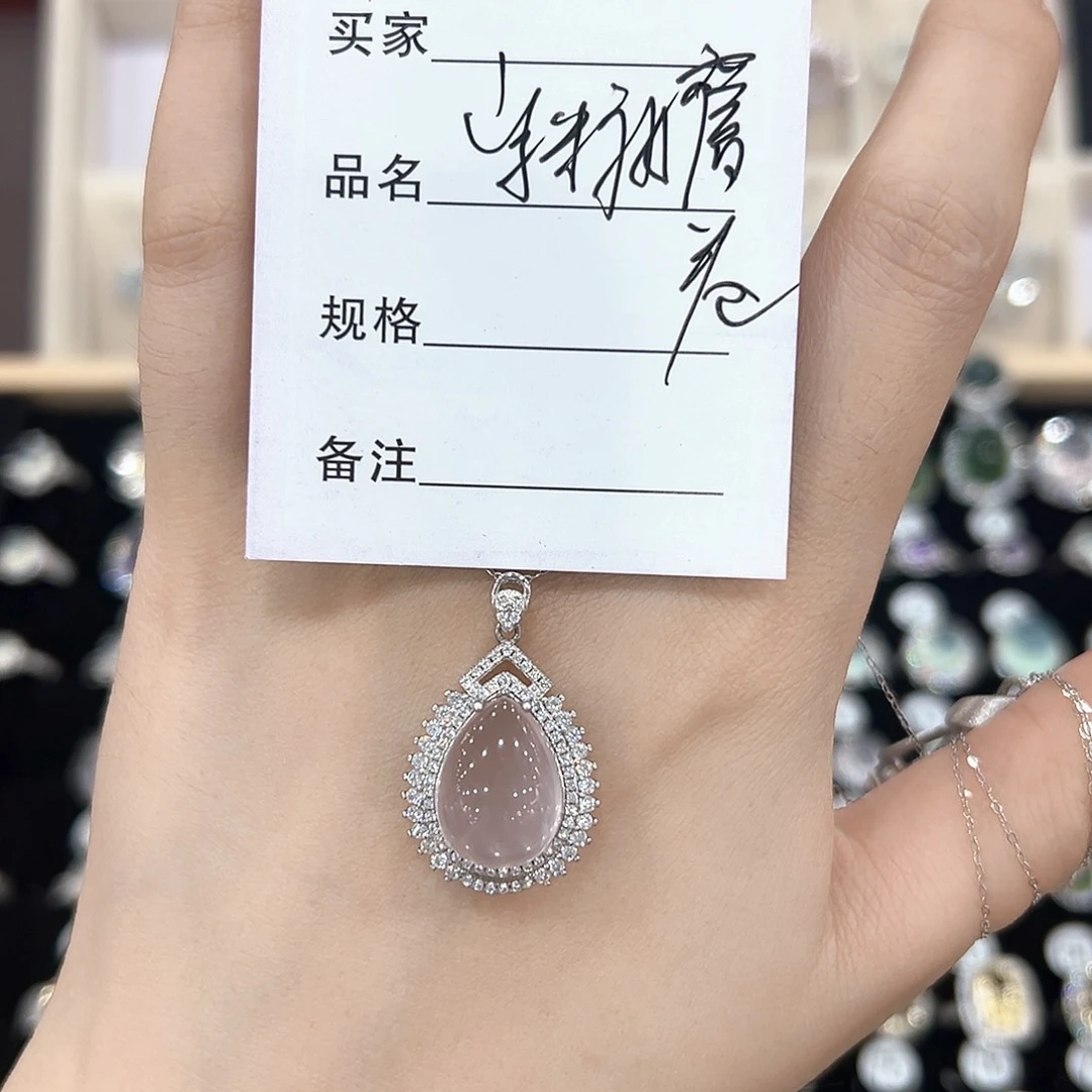 芙蓉石戒指银S925镶嵌紫***卷戒指