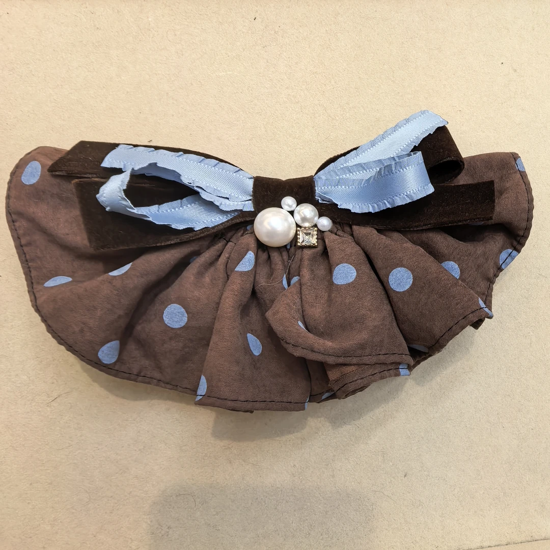 C029咖色波点大损塞蝴蝶结弹簧夹