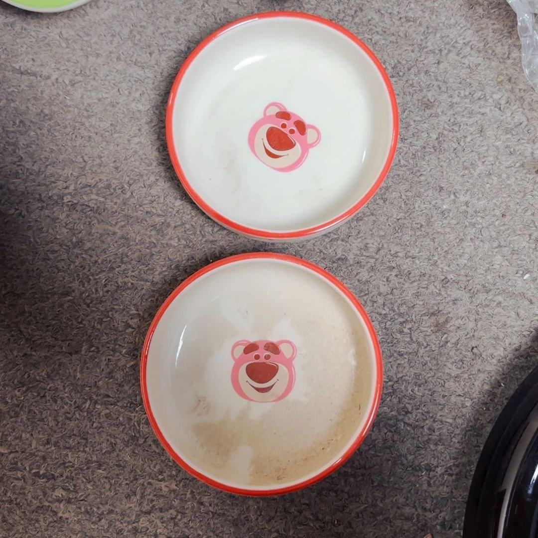 陶瓷草莓熊蘸料碟两个