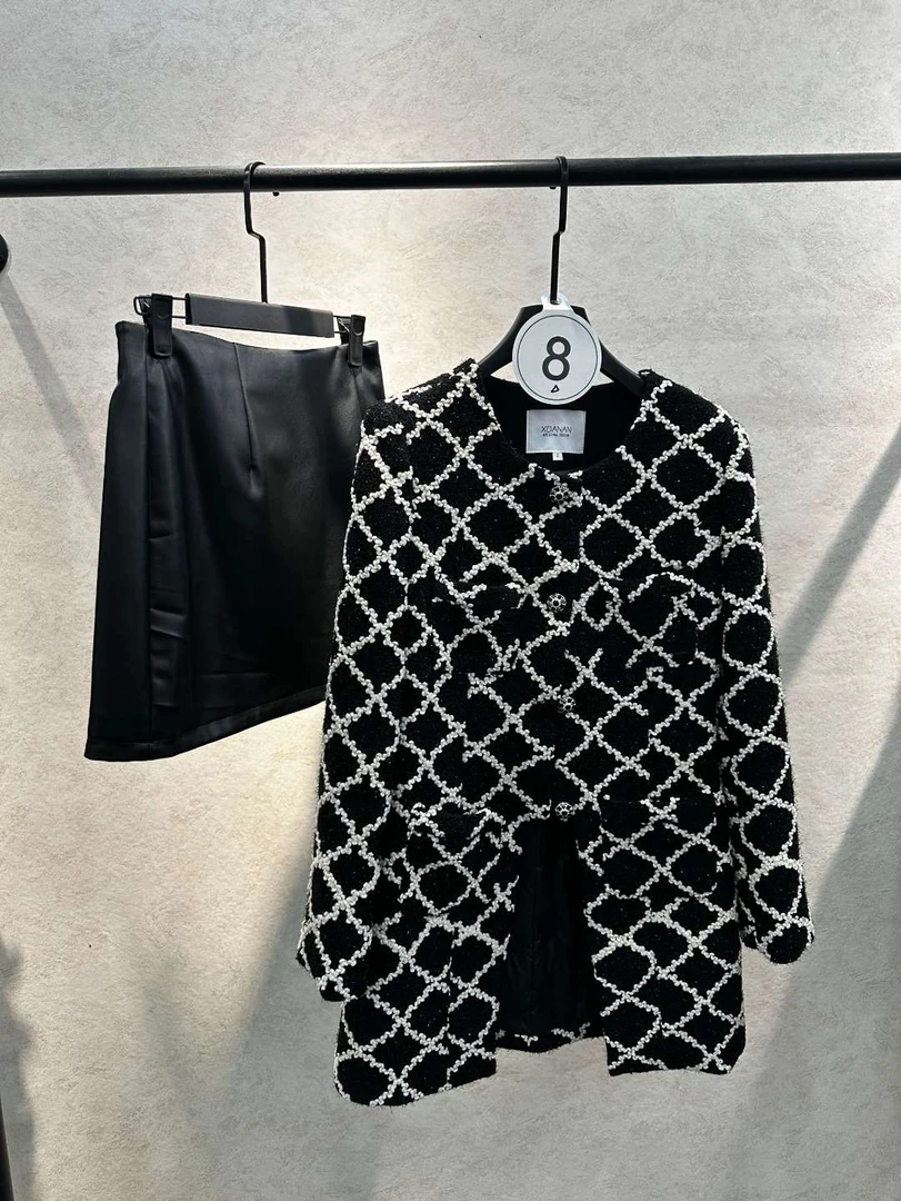 【私人高定】赵老板高定轻奢秋冬新款中长外套套装/8663