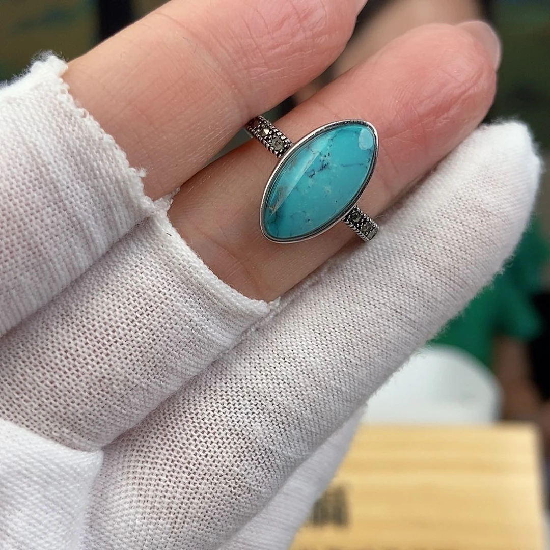 银S925镶嵌绿松石珠宝奇石