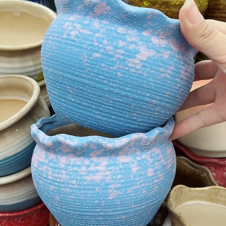 多肉绿植陶瓷花盆9.9包邮，有孔