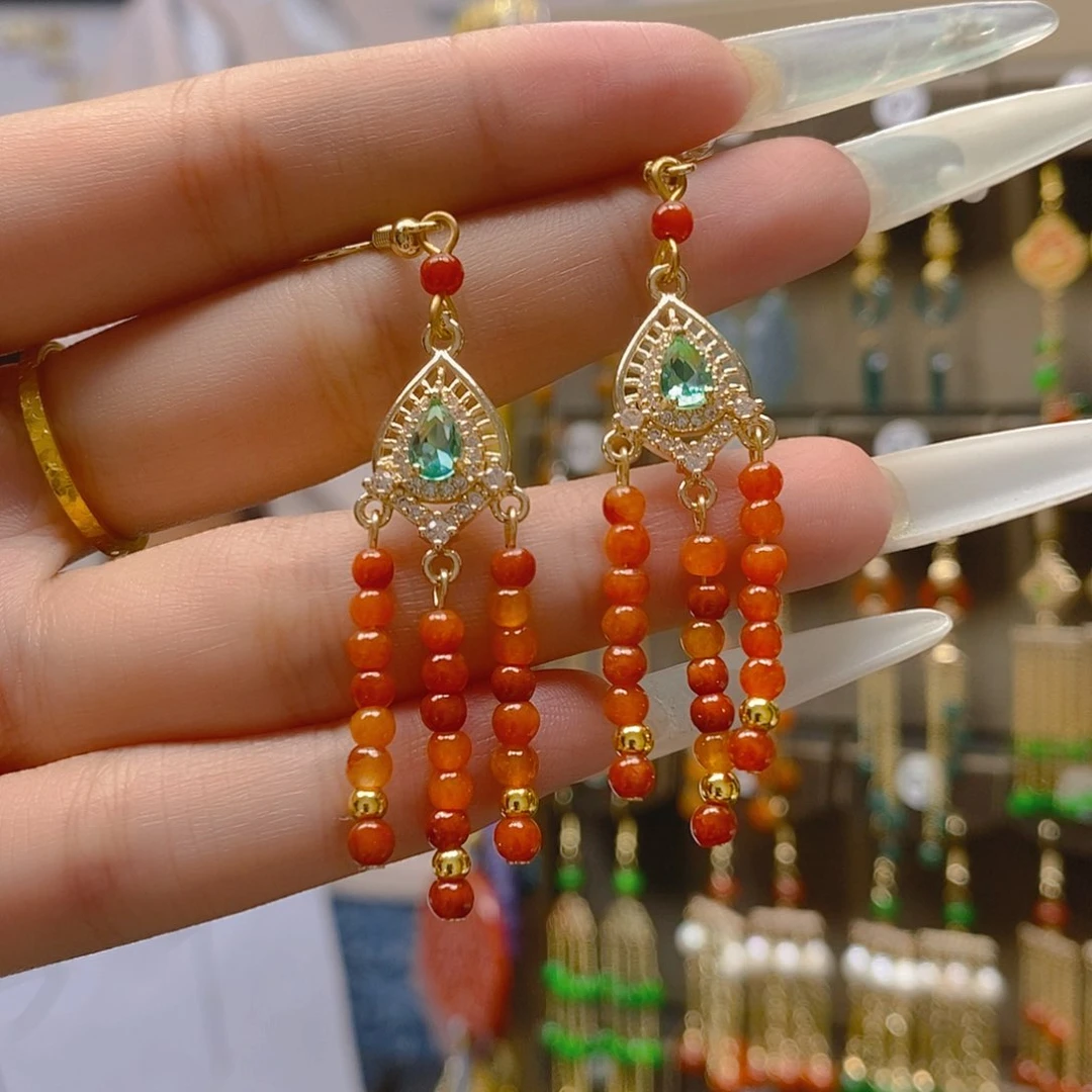 翡翠合金耳饰翡翠