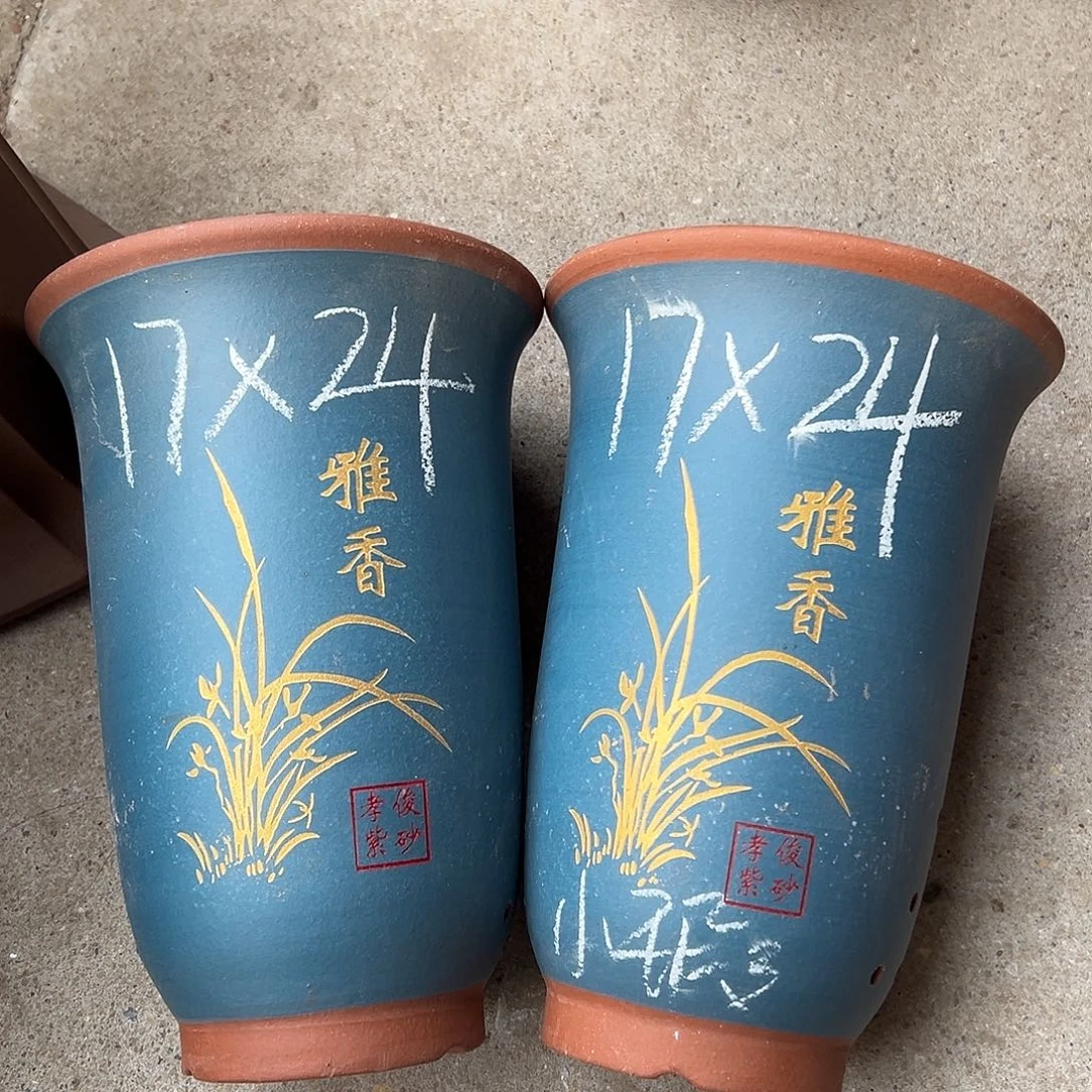 紫砂花盆宜兴紫砂花盆源头2只