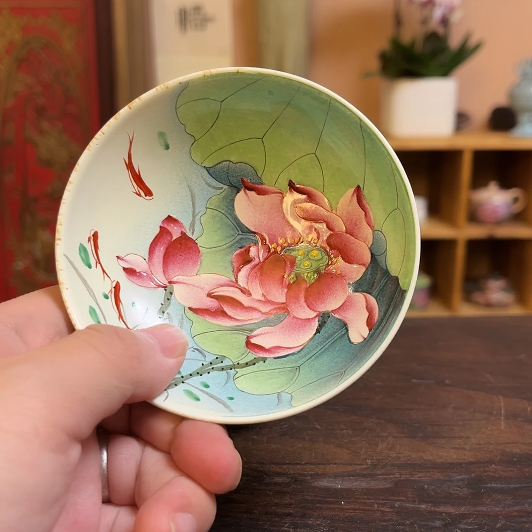 青***山柴烧手工手绘陶瓷