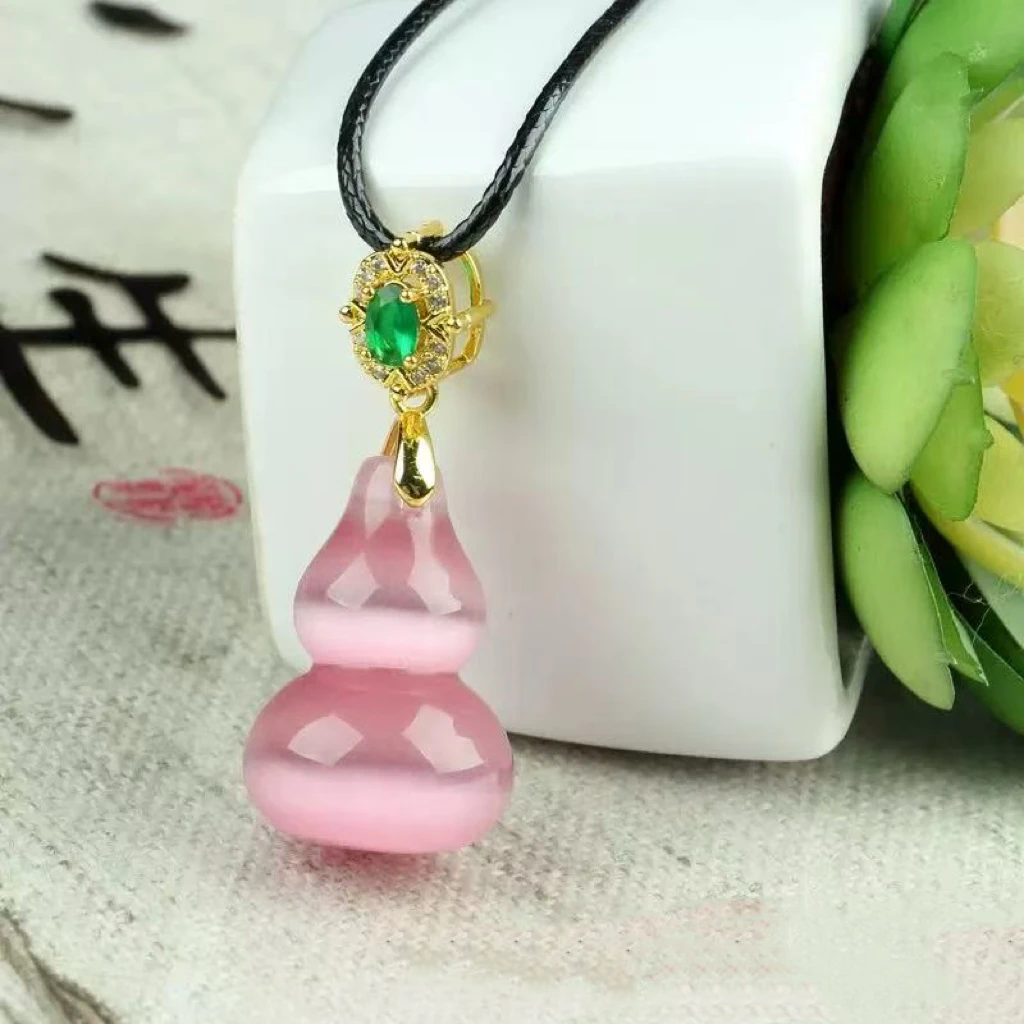时尚百搭 复古猫眼粉葫芦 吊坠-MS-1A