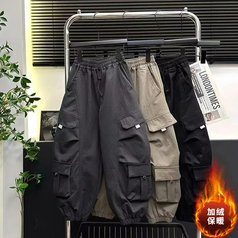 【加绒/春秋全棉水洗】男童休闲工装裤25春秋中大童宽松百搭儿童裤