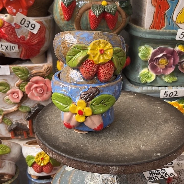 粗陶材质多肉花盆