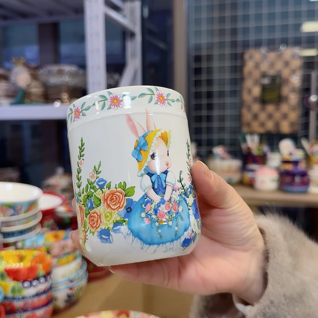 瓷400毫升南瓜兔手握杯一只