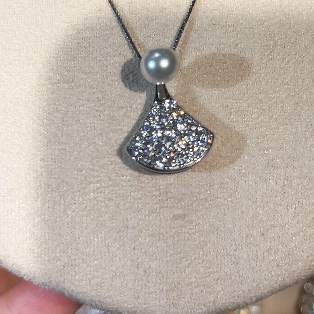 吊坠(不含链)银S925镶嵌淡水珍珠