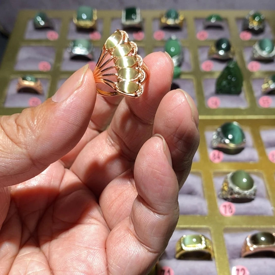 和田玉（碧玉）银S925镶嵌戒指颢**选