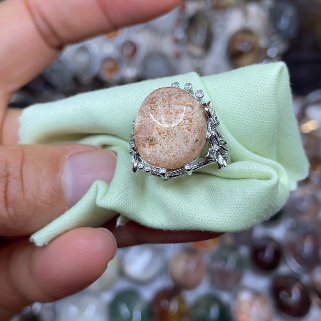 【闪购商品】银S925镶嵌珠宝半成品水晶戒指