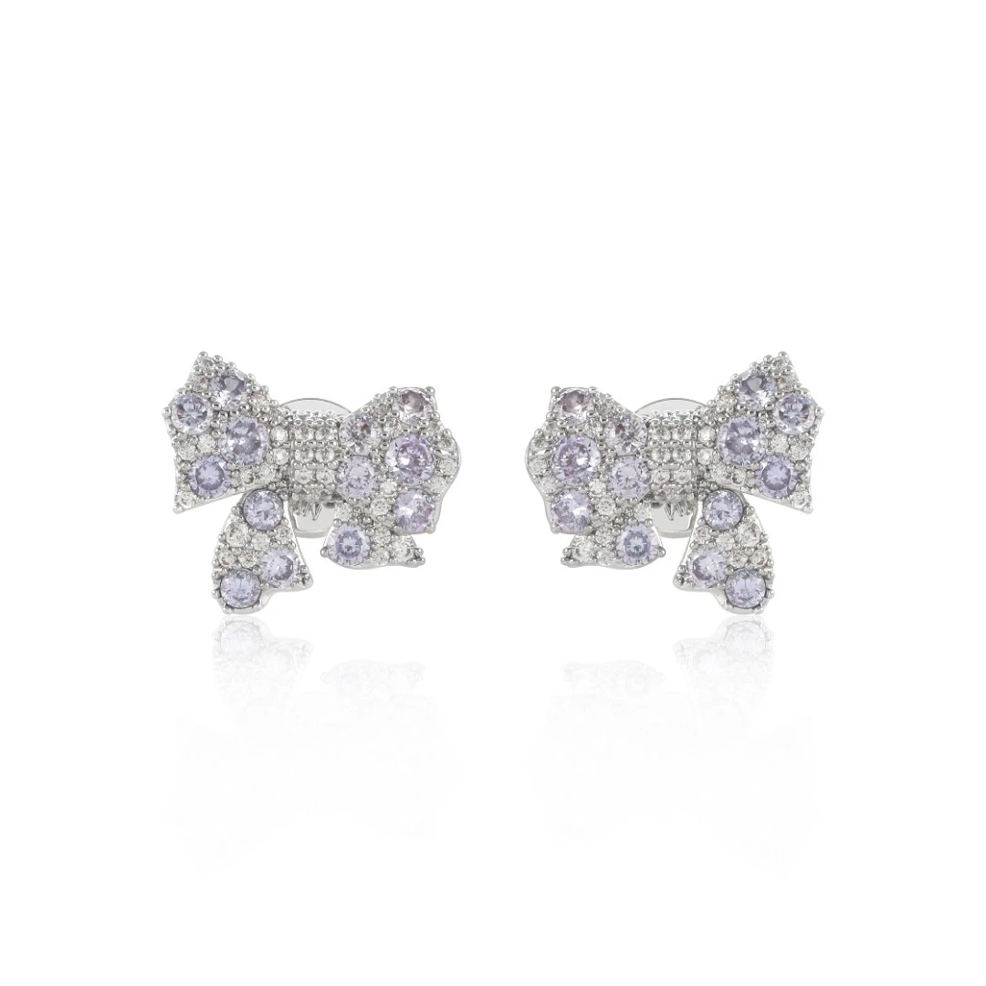 铜合金锆石耳饰 蝴蝶结气质轻奢时尚百搭小众耳钉  3894