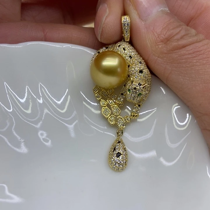 海水珍珠吊坠(不含链)银S925镶嵌