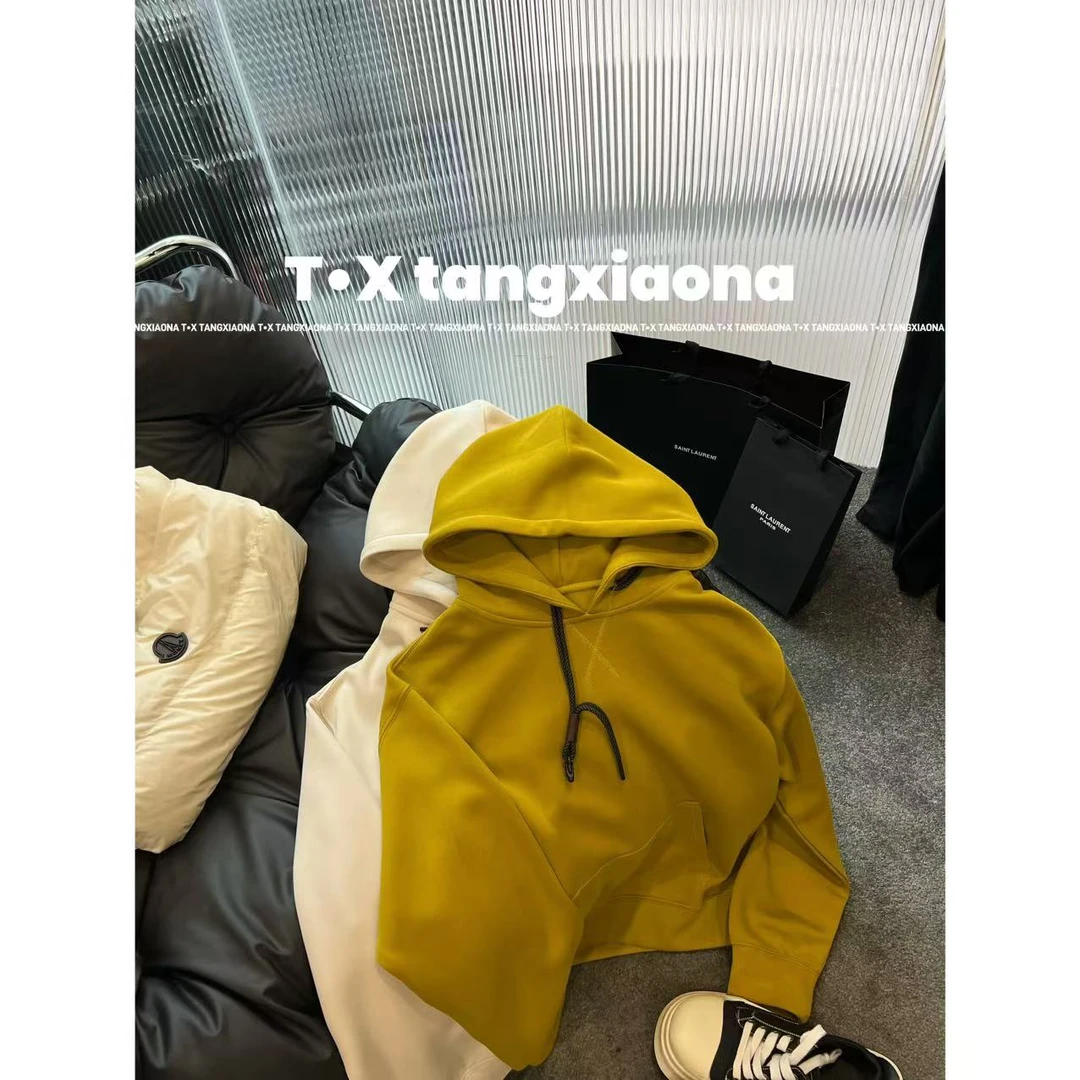 T•X 【香槟落日】抽绳连帽长袖卫衣百搭宽松休闲