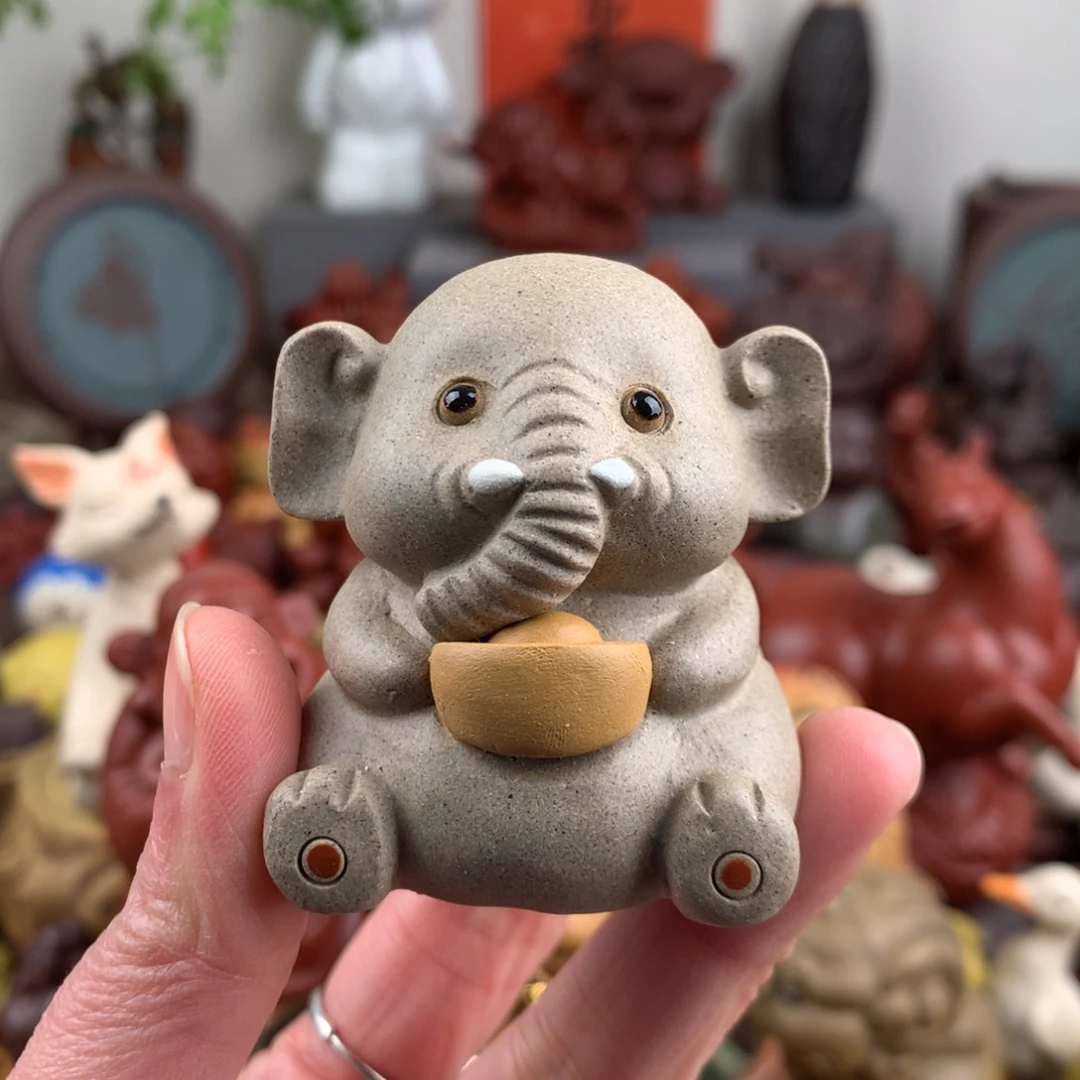 茶杯紫砂元宝吉象