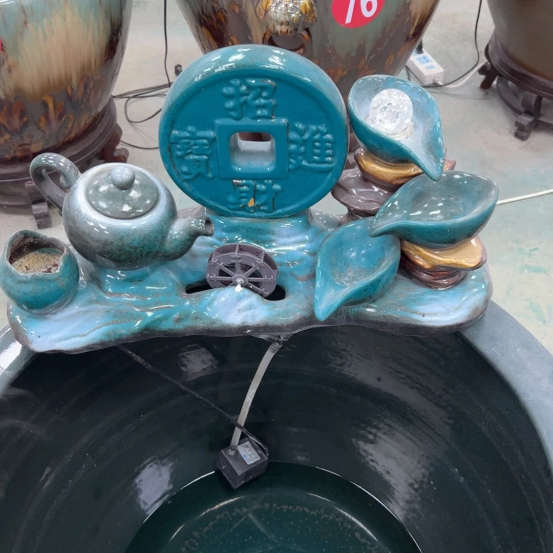 深***司陶摆件蓝色招财茶壶➕过滤棉