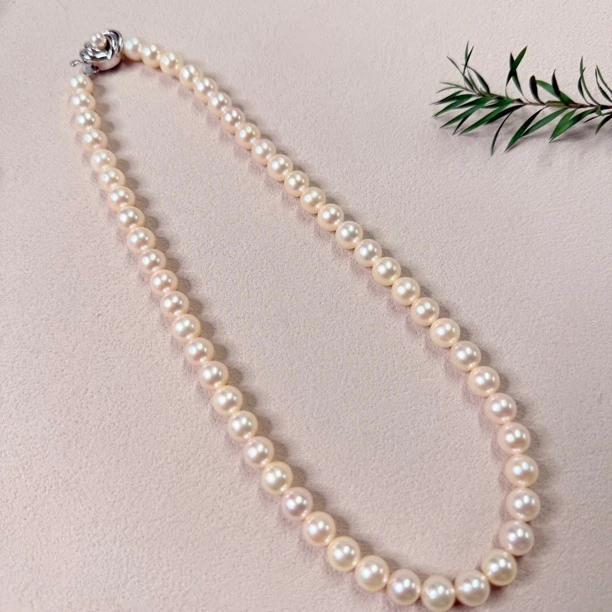 【六六中古】孤品优雅海水珍珠项链ew2677链长43珠子卡7.5-8