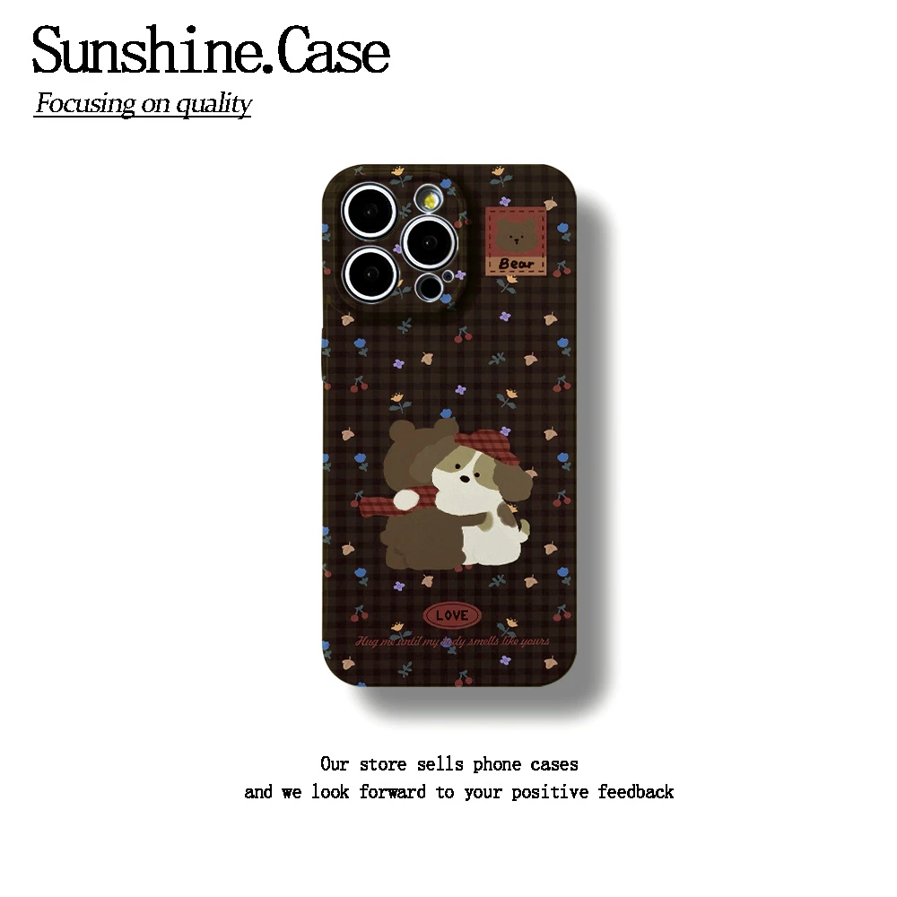 菲林软壳拥抱小狗羊村适用于苹果华为vivo小米oppo一加防摔手机壳