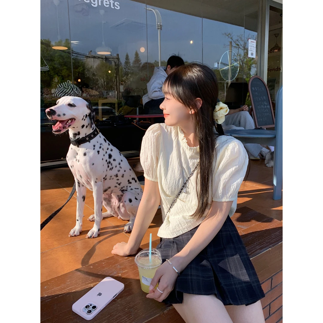 切糕自制【童话小镇】小个子春夏出行女设计感洋气韩版时尚短袖上衣