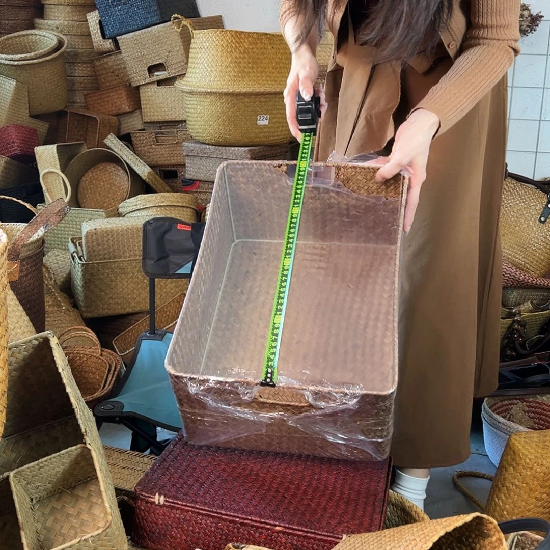 编织带草编包/草编收纳盒微瑕疵