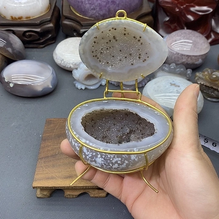 未镶嵌紫晶摆件聚宝盆