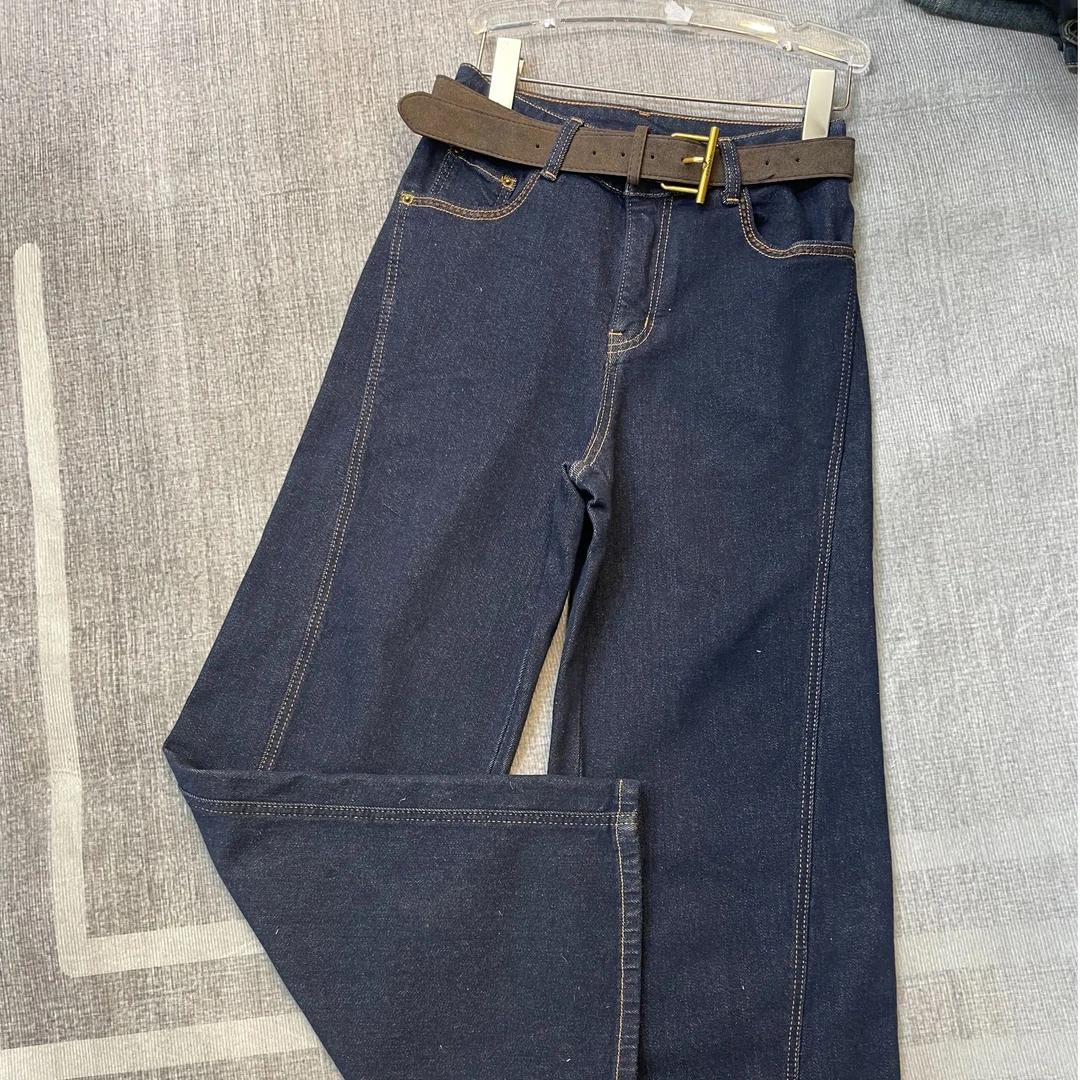 3662#薄绒牛仔裤