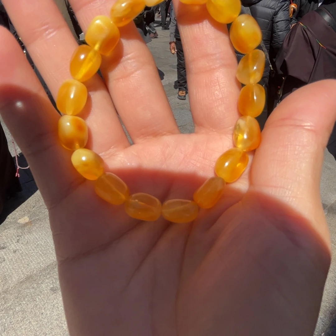 蜜蜡未镶嵌手链藏地朵朵蜜蜡单圈