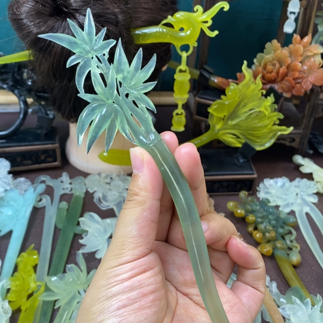 蛇纹石玉未镶嵌发饰