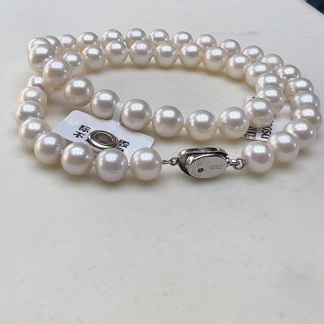 银S925镶嵌颈饰淡水珍珠➕9高品极光炫彩