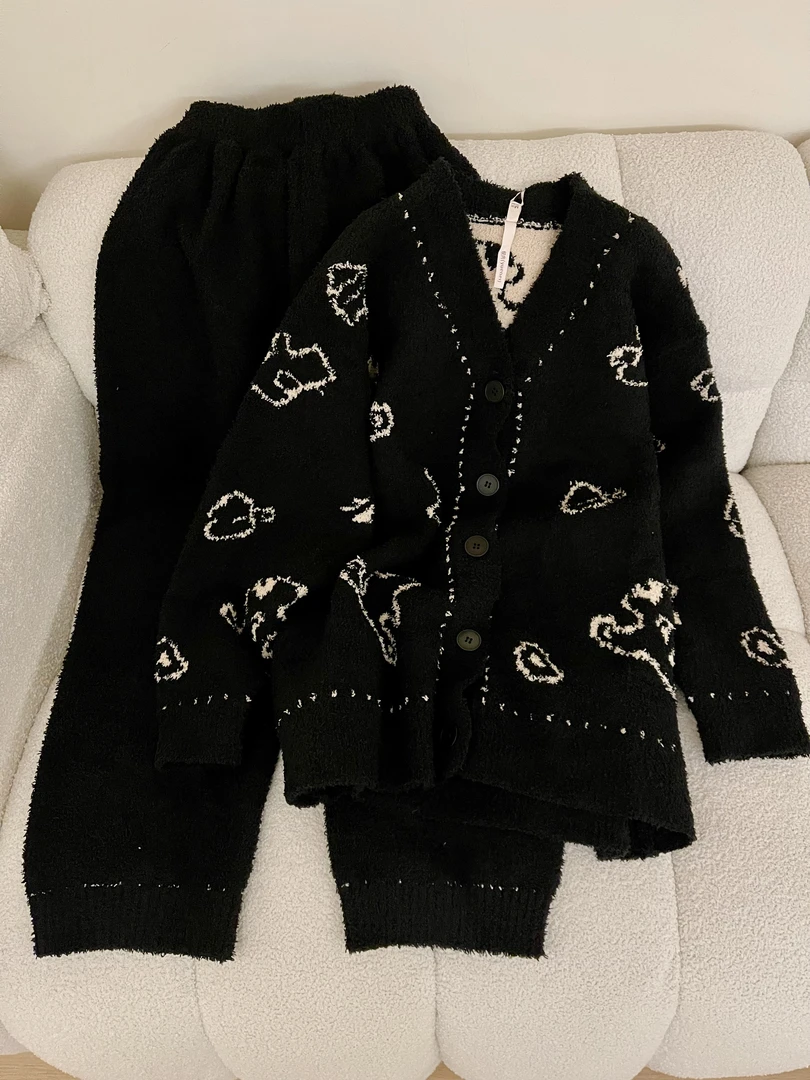 【DMXJ大梦想家】韩版甜美可爱卡通睡衣女秋冬款加绒保暖家居服套装