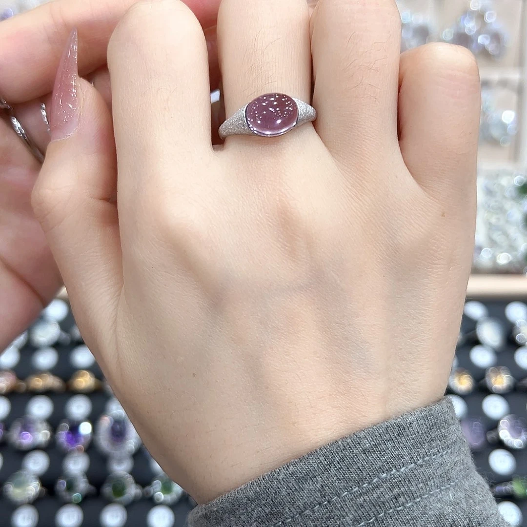 一***三紫晶戒指银S925镶嵌