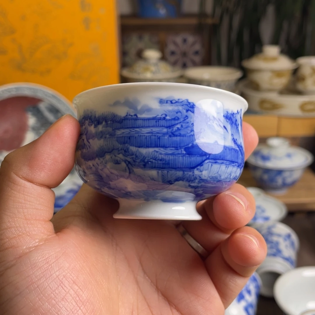 青花山水杯子系列