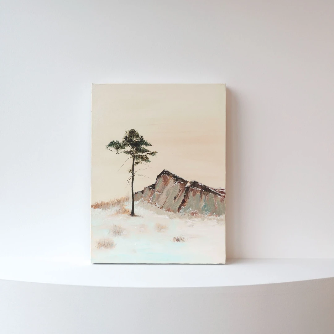 一乙艺术|王宁《山石 No.3》 当代艺术家 原作油画