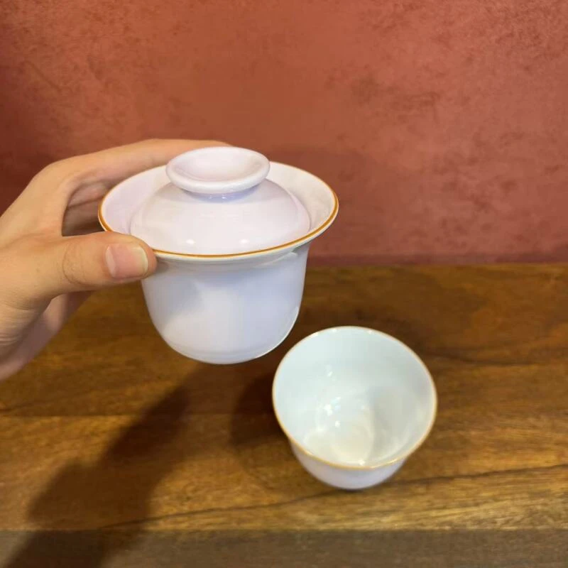 快客杯一盖碗一杯-樱粉色 -5597