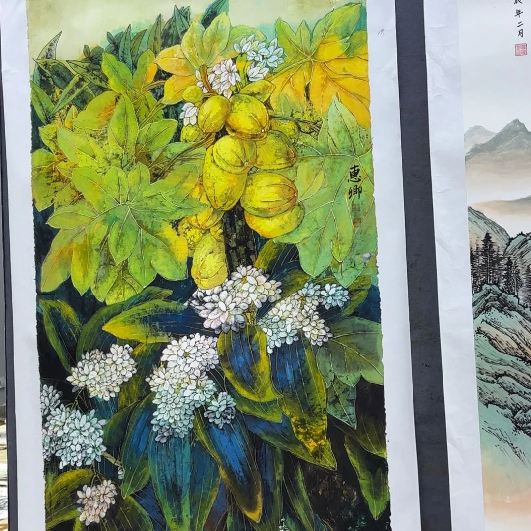 用***4国画慧卿四尺花鸟艺