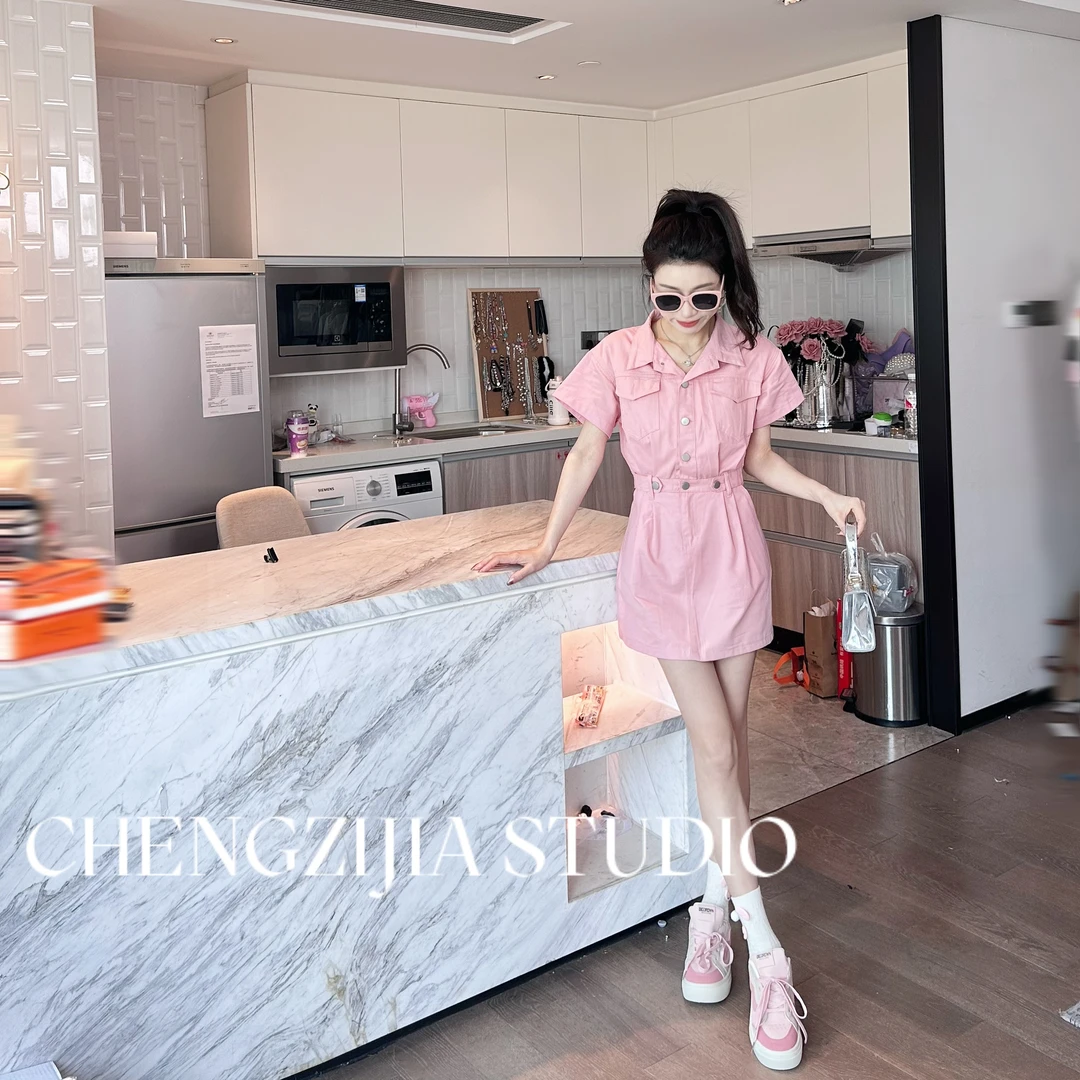 【裴诗婷】橙子·studio【伦敦艺术生】TZ0377工装百搭连衣裙