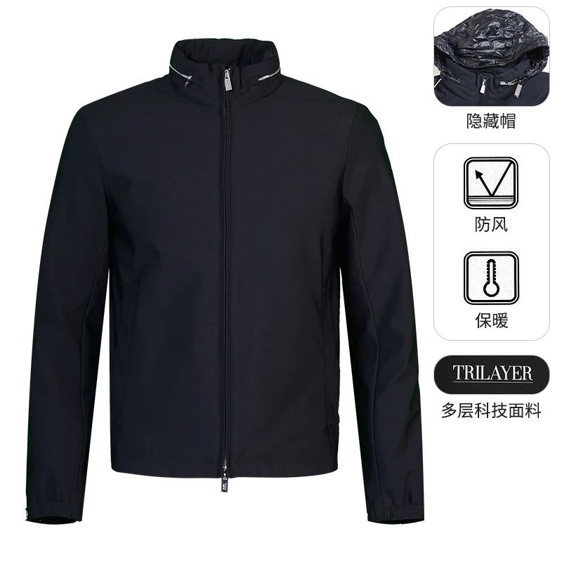 EMPORIO ARMANI/安普里奥·阿玛尼隐藏帽休闲夹克外套8N1BD21NZAZ