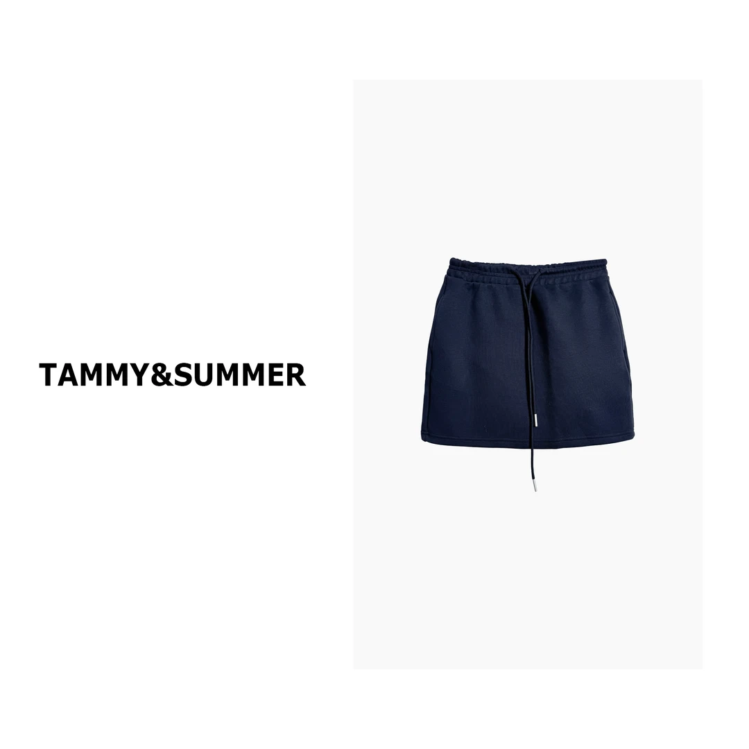 【Tammy&Summer】简约短款时尚纯棉显瘦半身裙百搭抽绳休闲短裙1137