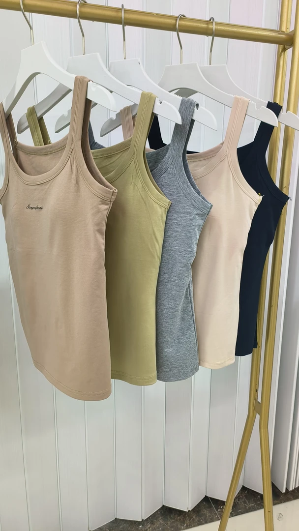 2502  女士春夏新款修身显瘦纯色无袖吊带背心内搭上衣