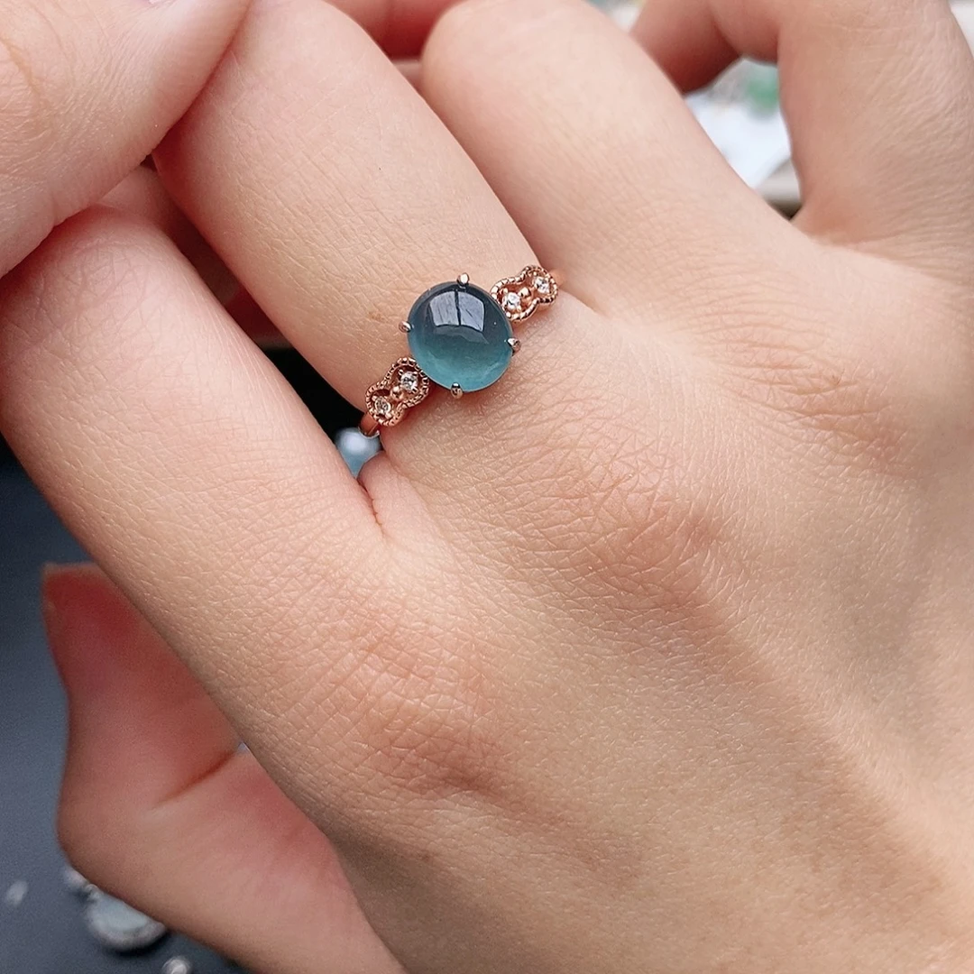 翡翠银S925镶嵌戒指