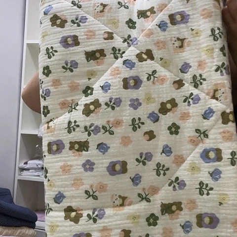 新疆长绒棉皱布小被子
