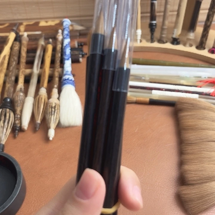 小楷黑檀纯狼毫6支